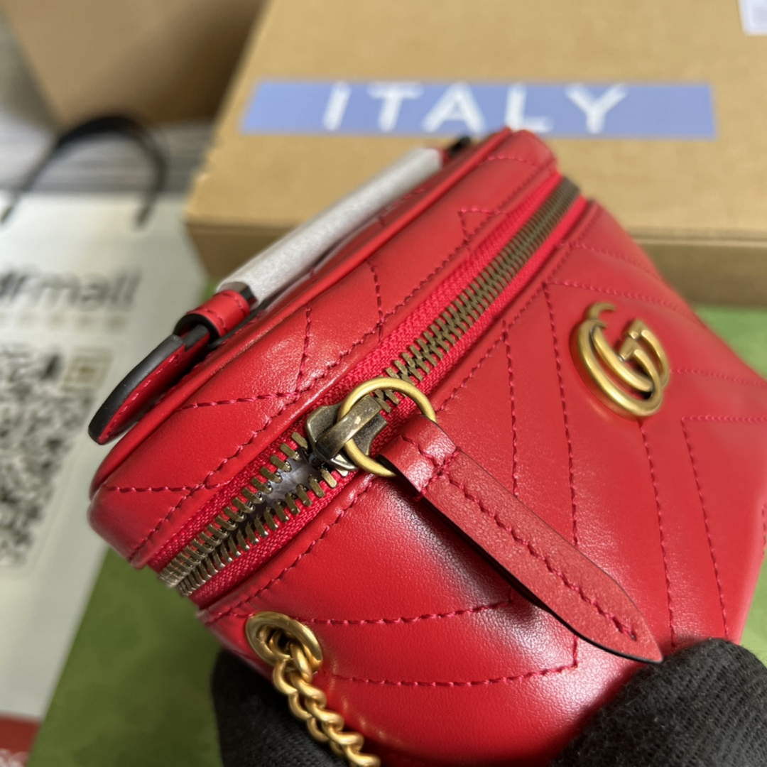 Gucci 699515 GG Marmont Mini Top Handle Bag Red - Default Title - View 7