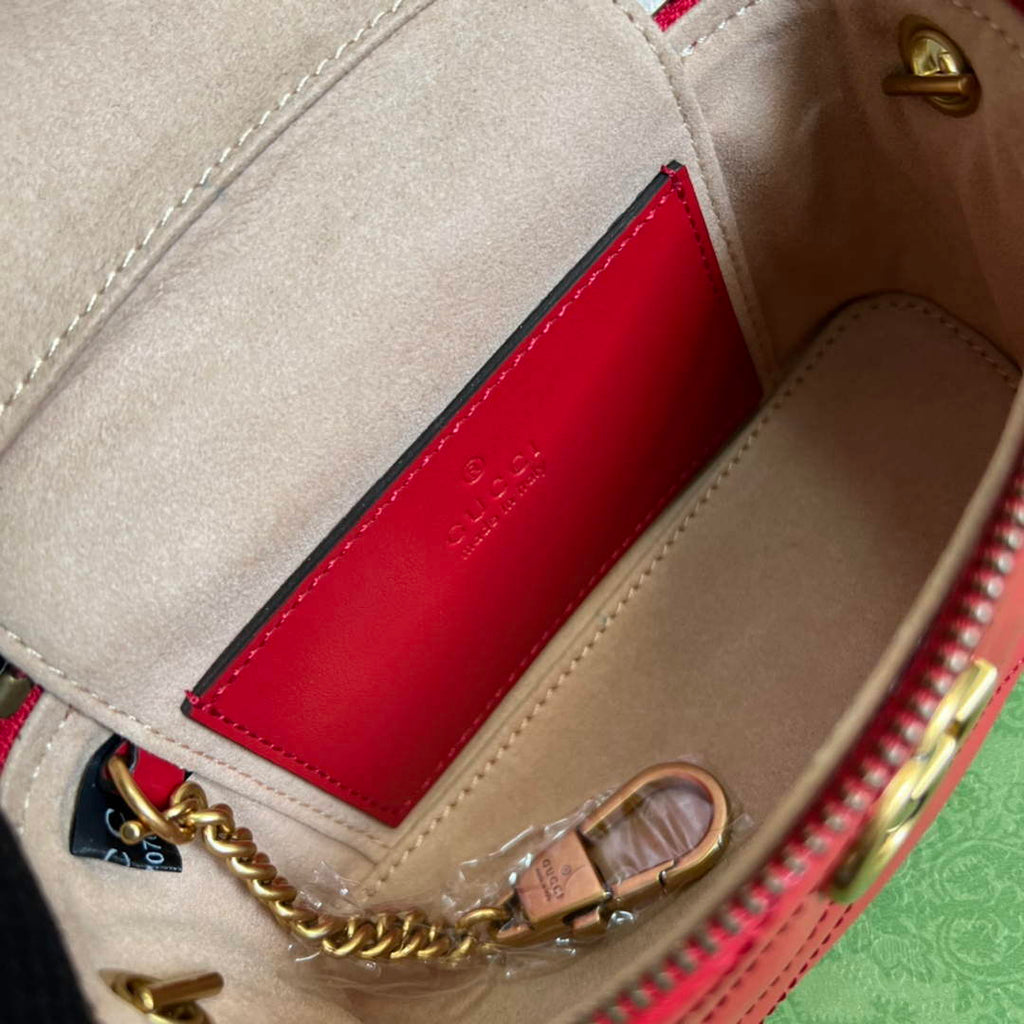 Gucci 699515 GG Marmont Mini Top Handle Bag Red