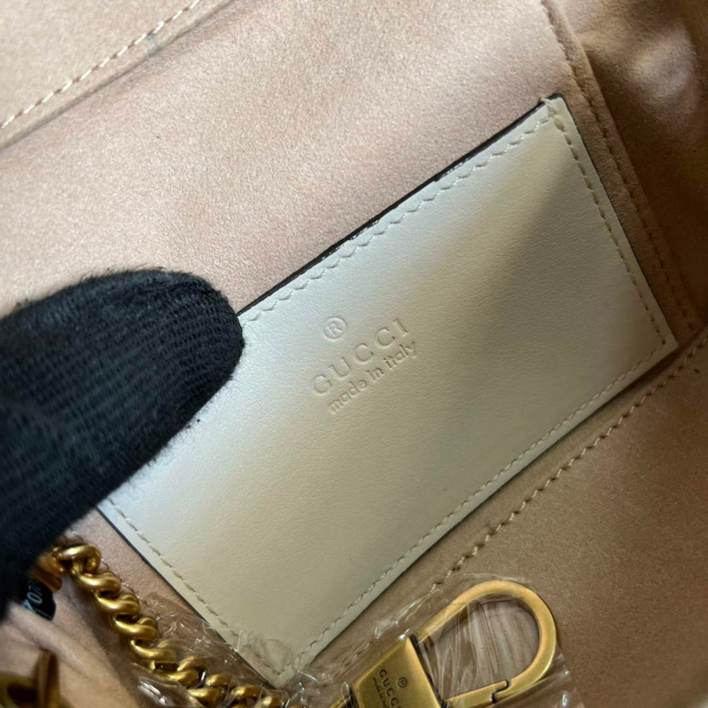 Gucci 699515 GG Marmont Mini Top Handle Bag White