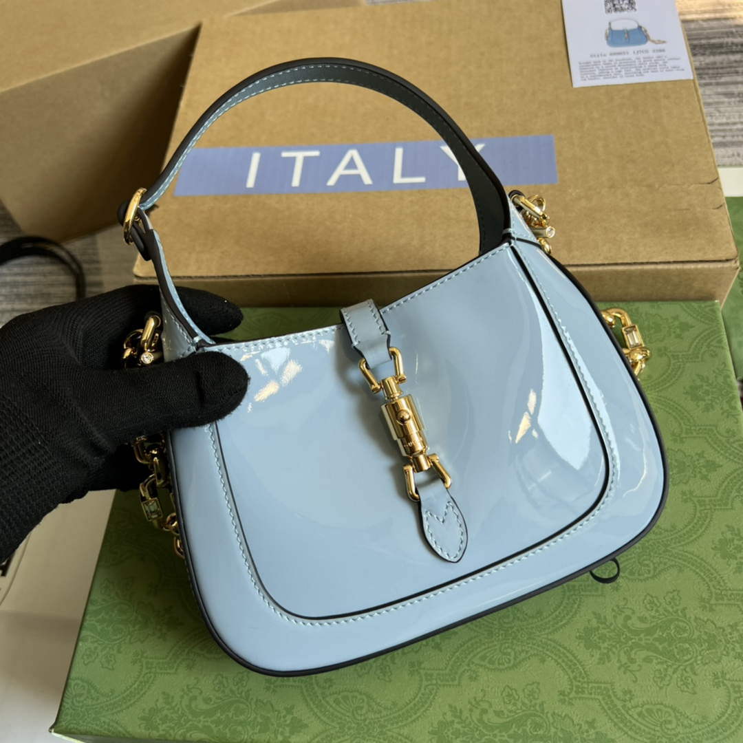 Gucci 699651 Jackie 1961 Mini Shoulder Bag Light blue - Default Title - View 4