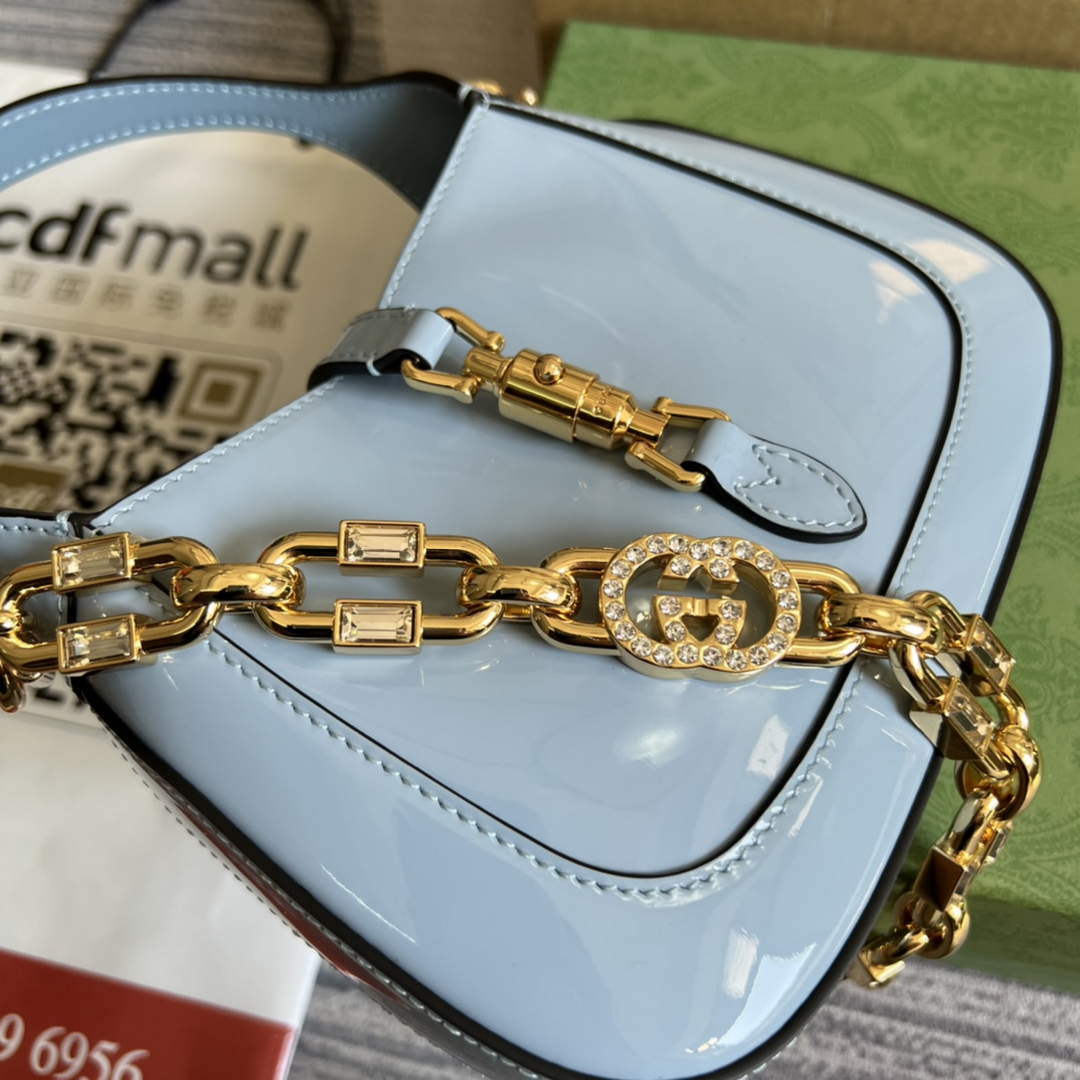 Gucci 699651 Jackie 1961 Mini Shoulder Bag Light blue - Default Title - View 8