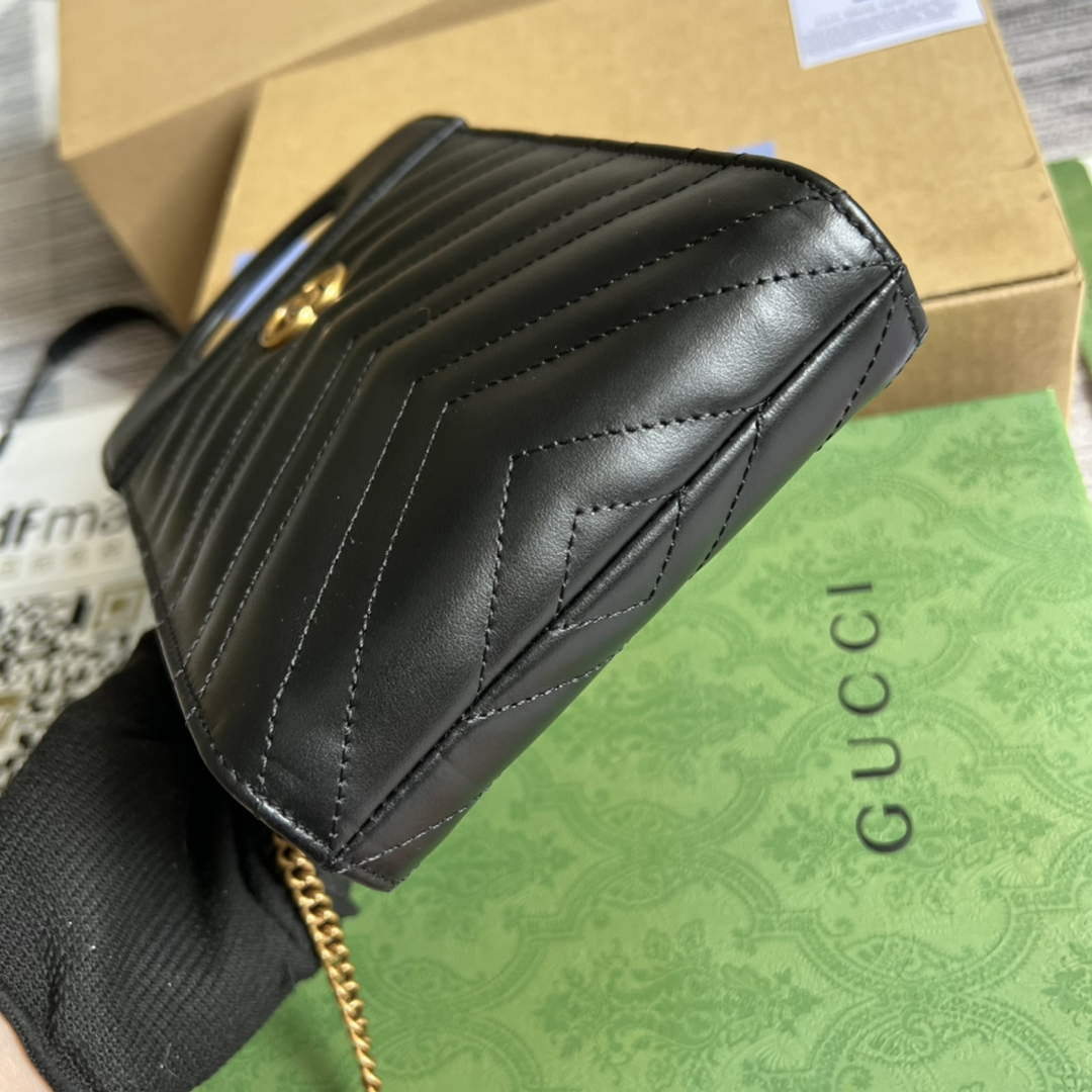 Gucci 699756 GG Marmont Top handle mini bag Black - Default Title - View 6