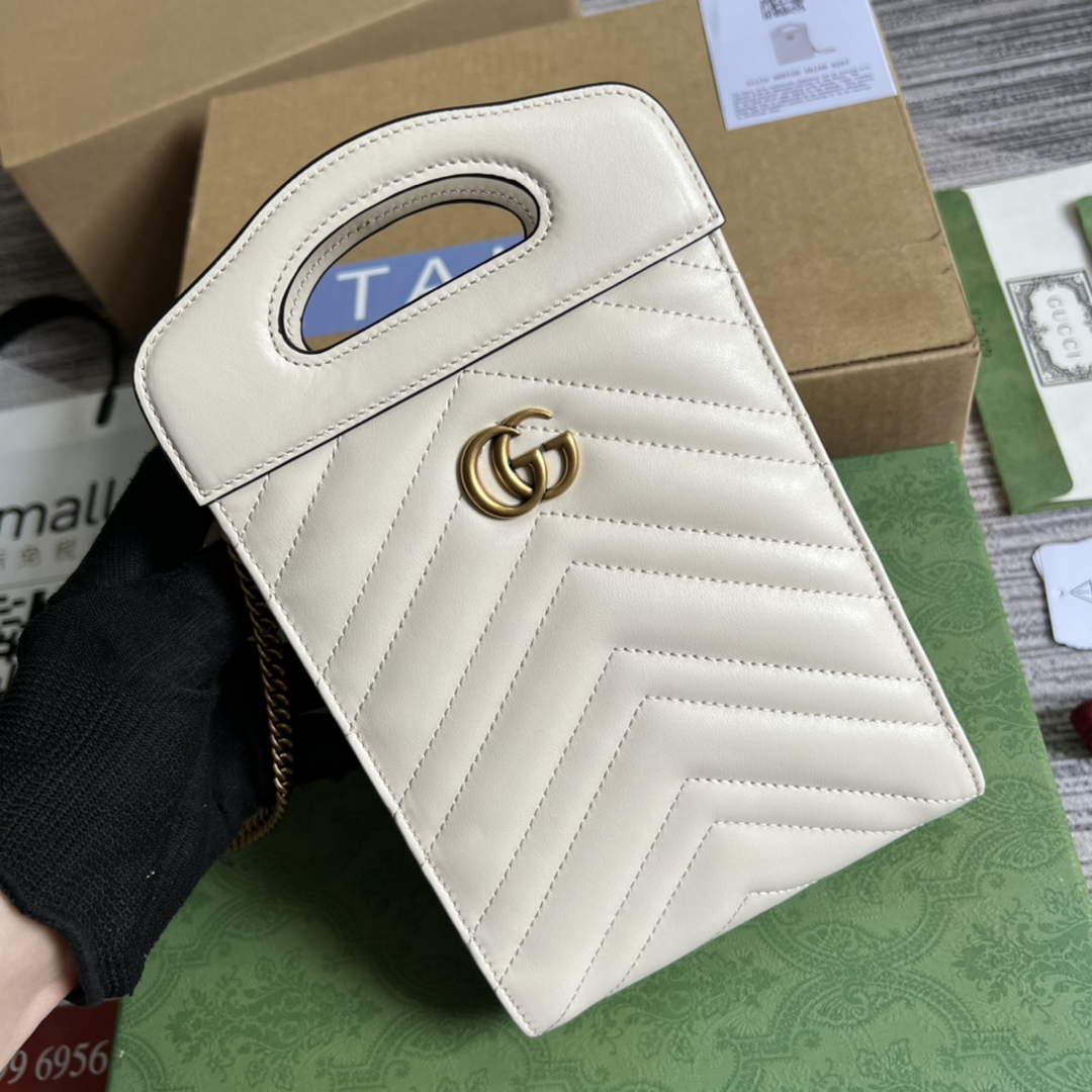 Gucci 699756 GG Marmont Top handle mini bag White - Default Title - View 4