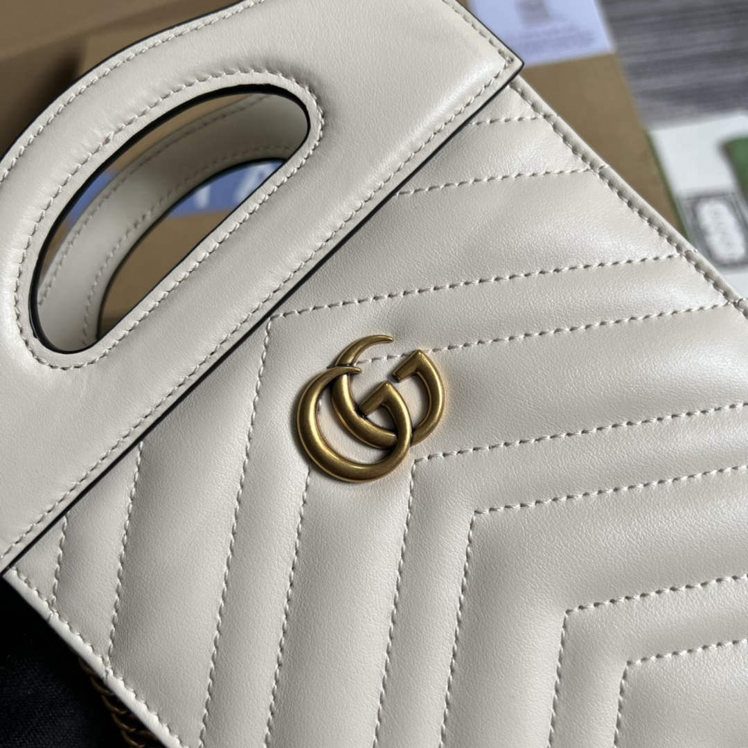 Gucci 699756 GG Marmont Top handle mini bag White - Default Title - View 5