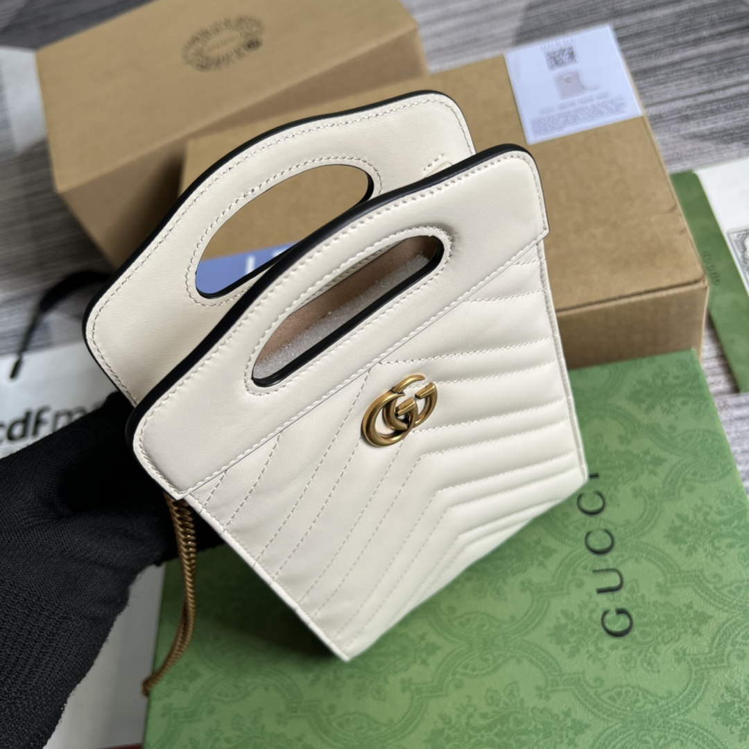 Gucci 699756 GG Marmont Top handle mini bag White - Default Title - View 6