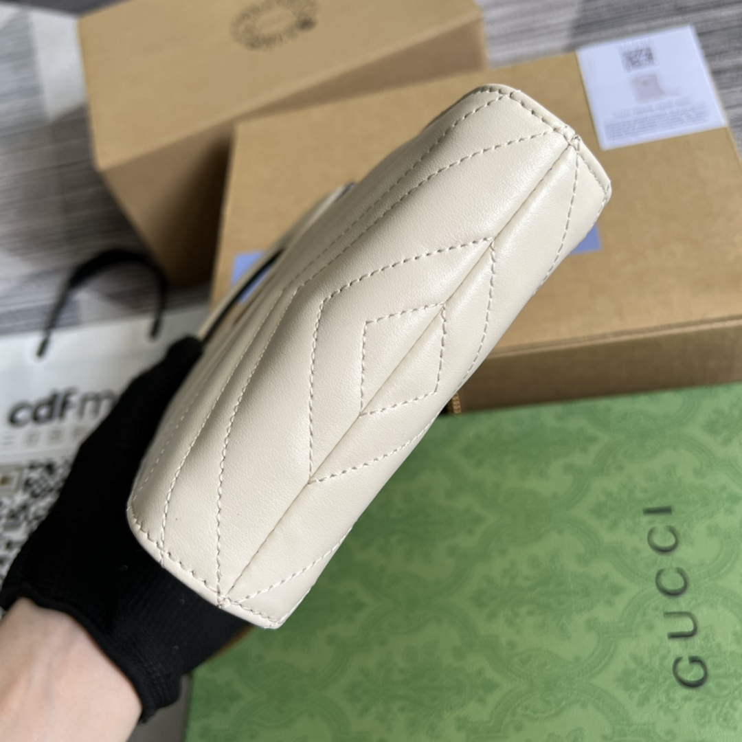 Gucci 699756 GG Marmont Top handle mini bag White - Default Title - View 7