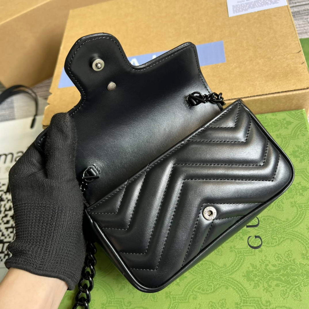 Gucci 699757 GG Marmont Belt Bag Black - Default Title - View 7