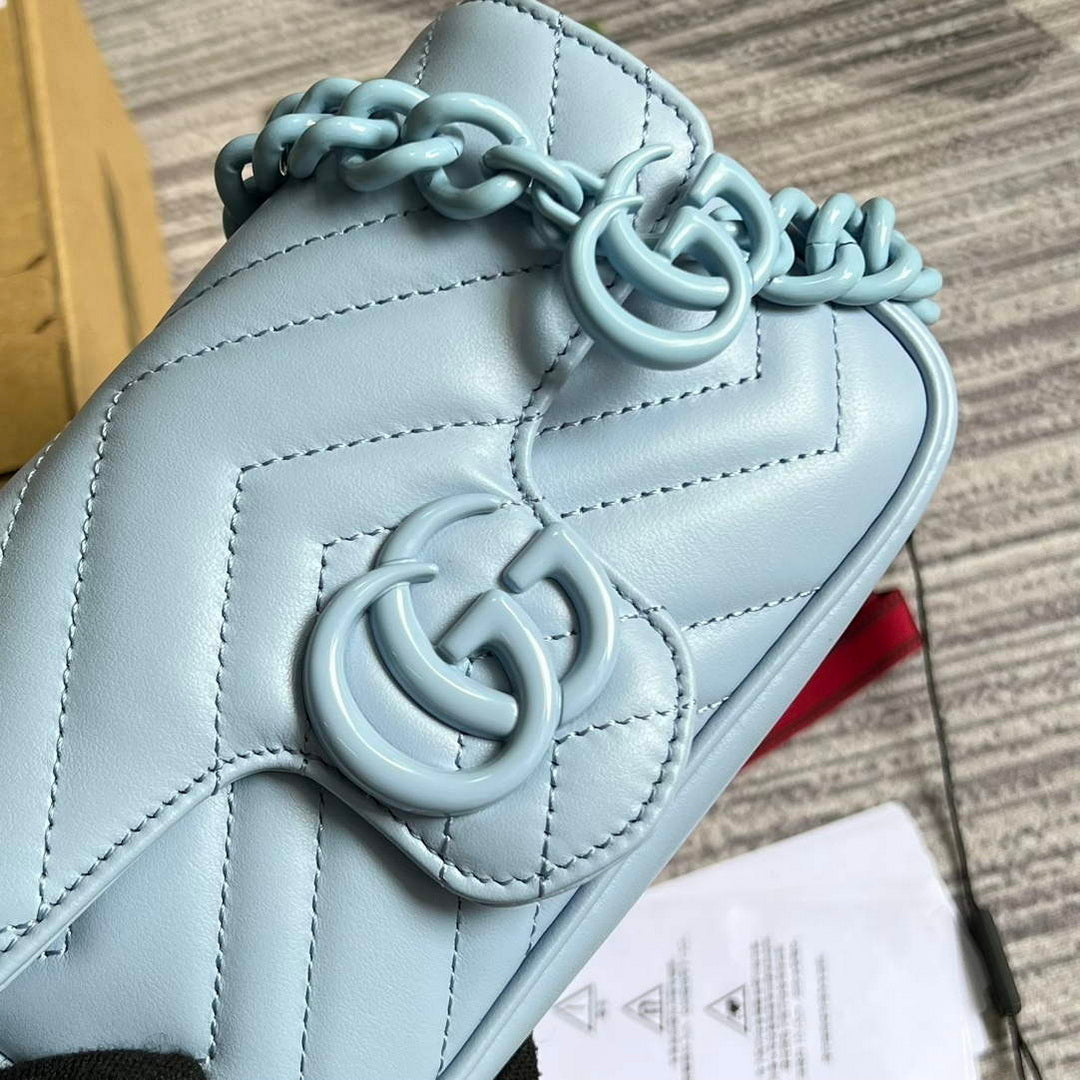 Gucci 699757 GG Marmont Belt Bag Blue - Default Title - View 5