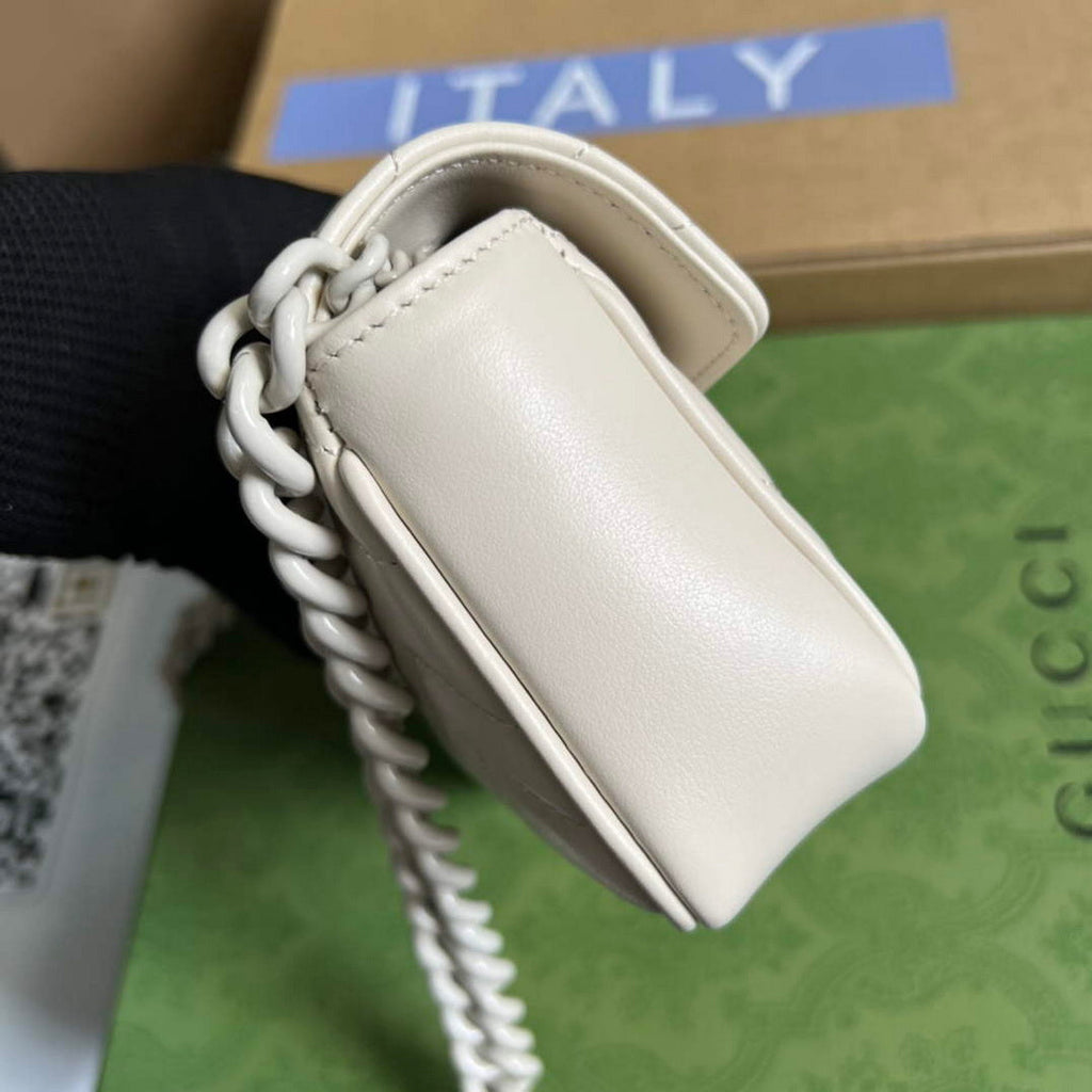 Gucci 699757 GG Marmont Belt Bag White