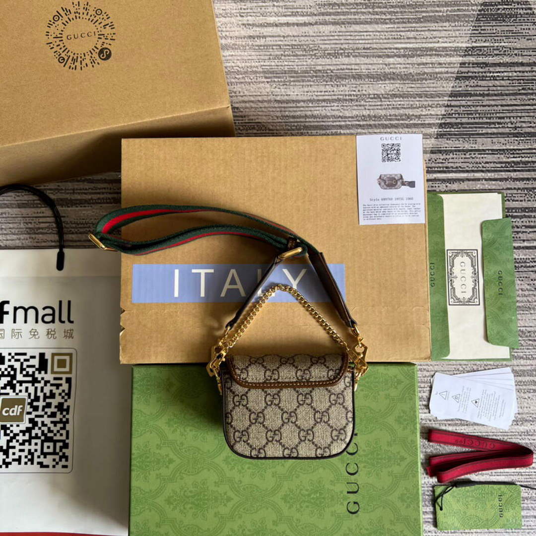 Gucci 699760 Gucci Horsebit 1955 strap wallet Beige and ebony - Default Title - View 2