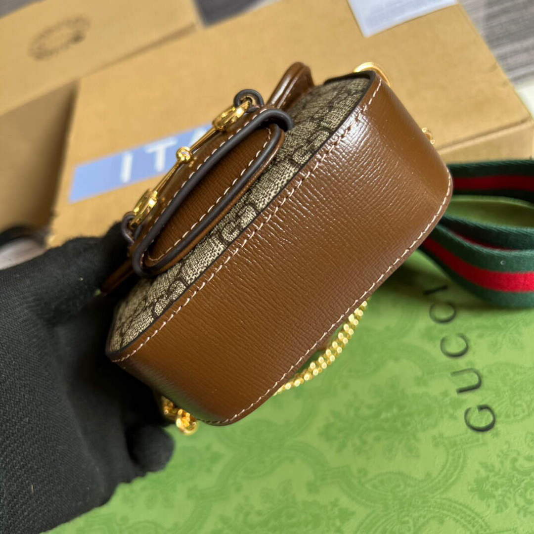 Gucci 699760 Gucci Horsebit 1955 strap wallet Beige and ebony - Default Title - View 8