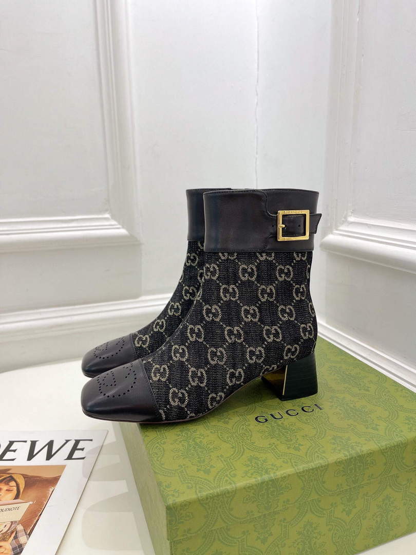 Gucci 700023 Women's GG Canvas Ankle Boot G60034