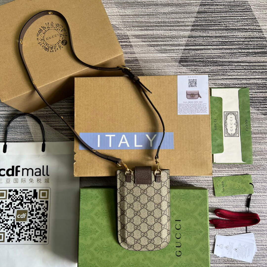 Gucci 700732 Gucci cherry print phone case Brown - Default Title - View 2