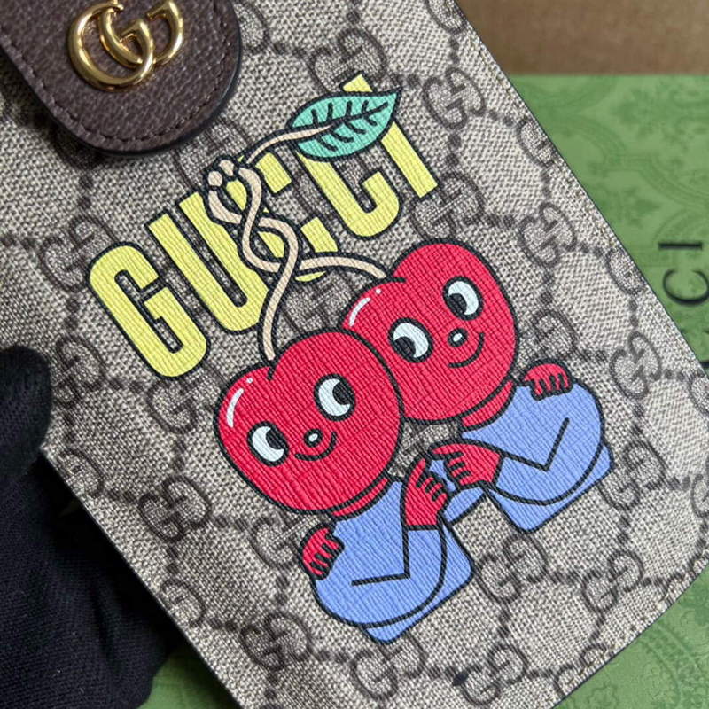 Gucci 700732 Gucci cherry print phone case Brown - Default Title - View 6