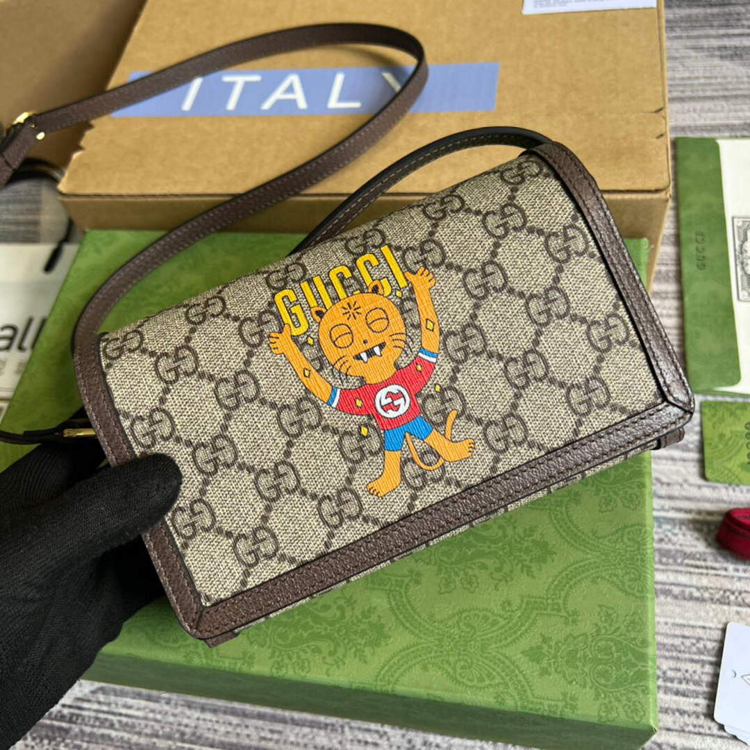 Gucci 700733 Gucci Cat print mini bag - Default Title - View 4