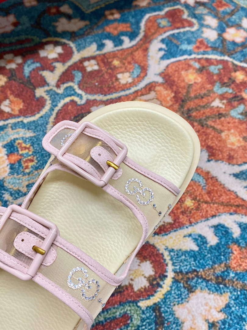 Gucci 701158 Women's GG Sandal With Crystals G38254