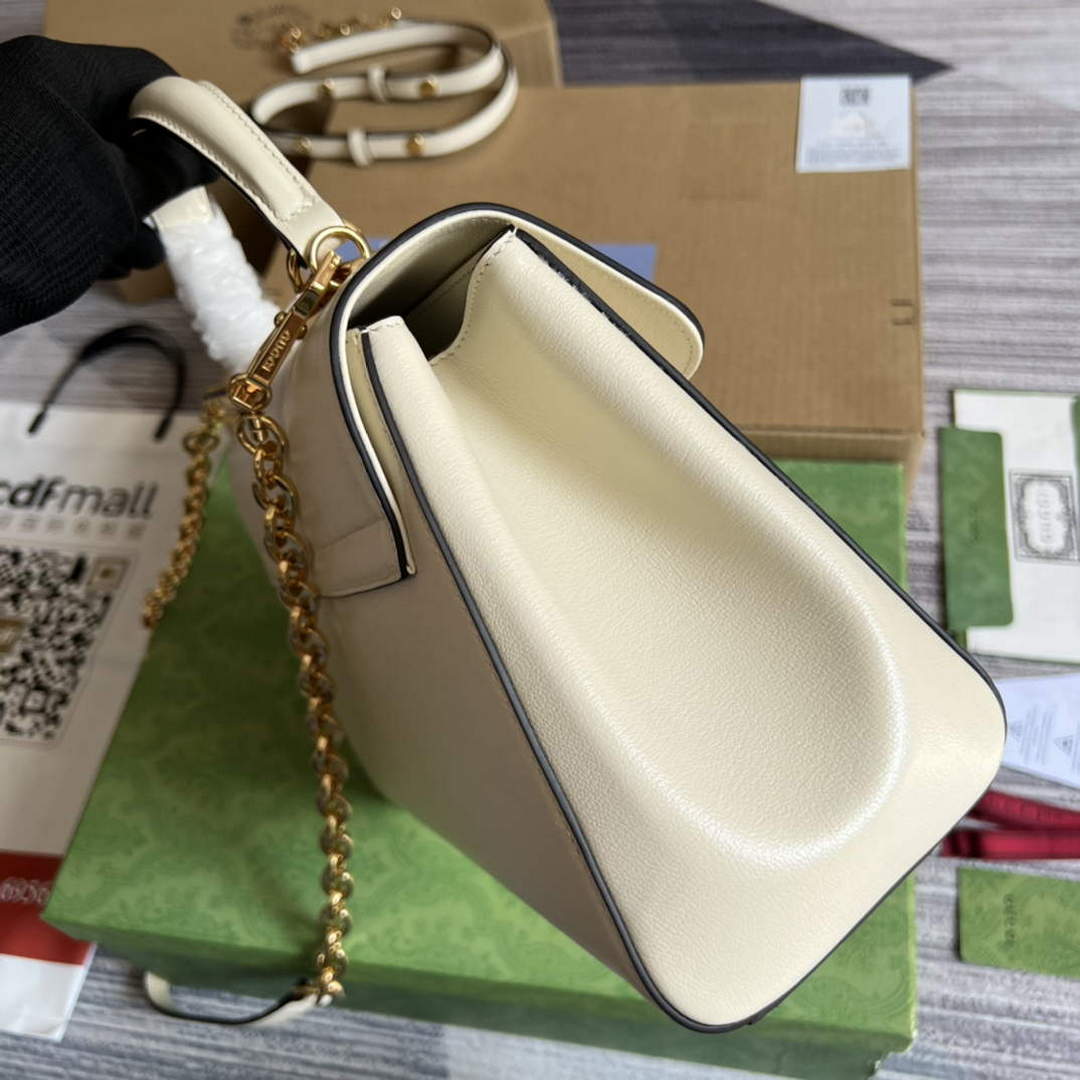 Gucci 702049 Horsebit 1955 Medium Bag White