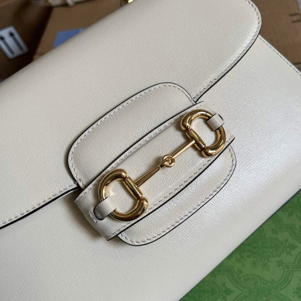 Gucci 702049 Horsebit 1955 Medium Bag White