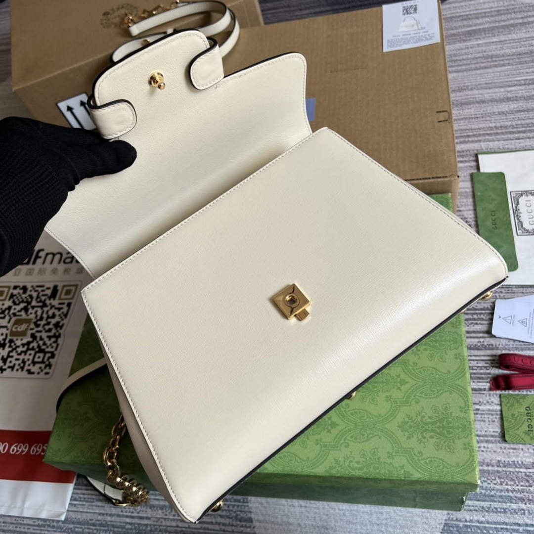 Gucci 702049 Horsebit 1955 Medium Bag White - Default Title - View 7