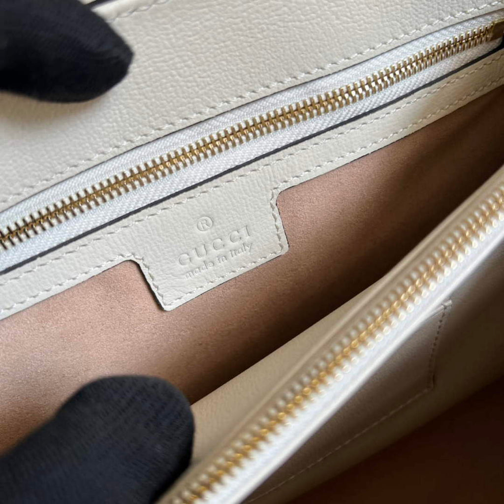 Gucci 702049 Horsebit 1955 Medium Bag White