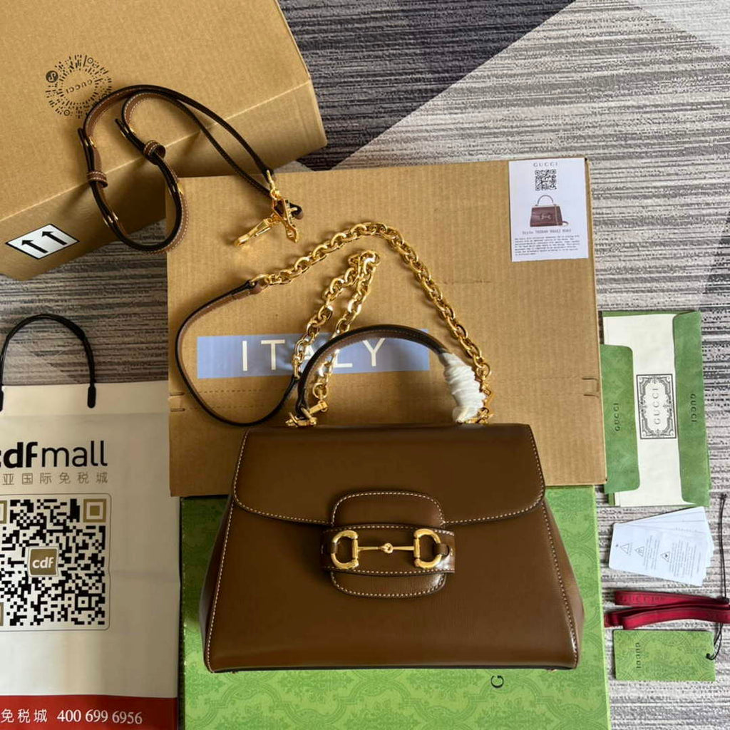 Gucci 702049 Horsebit 1955 Medium Bag Brown