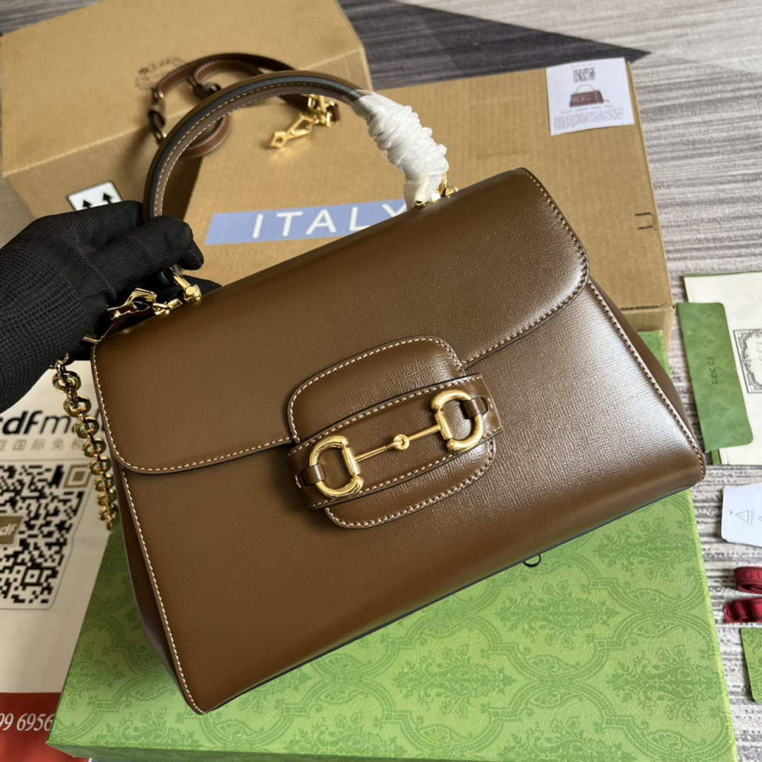 Gucci 702049 Horsebit 1955 Medium Bag Brown - Default Title - View 4