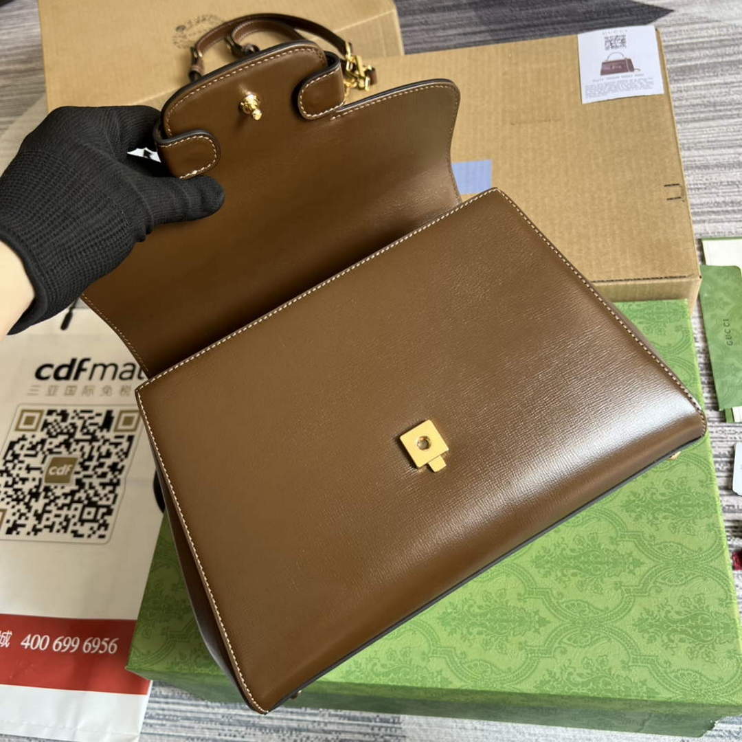 Gucci 702049 Horsebit 1955 Medium Bag Brown - Default Title - View 7