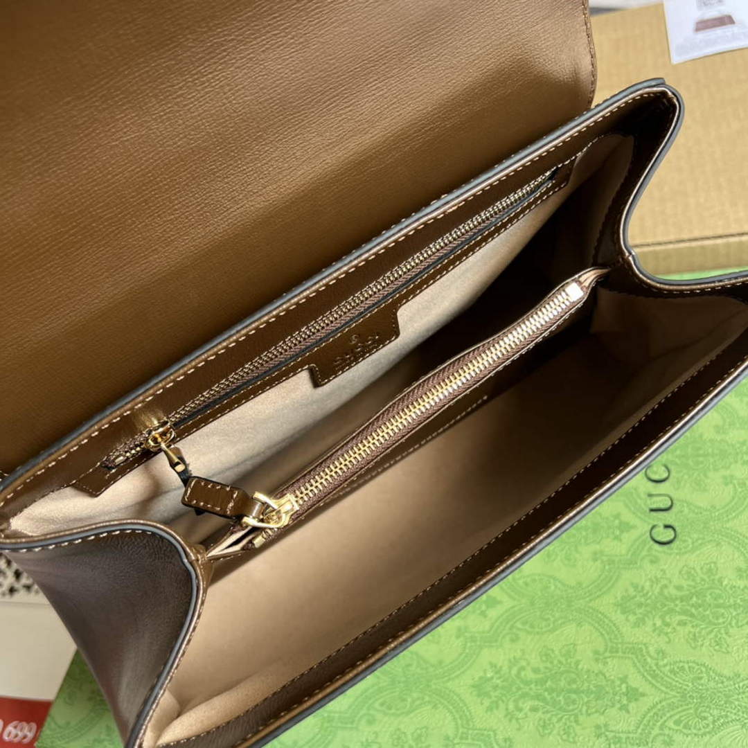 Gucci 702049 Horsebit 1955 Medium Bag Brown
