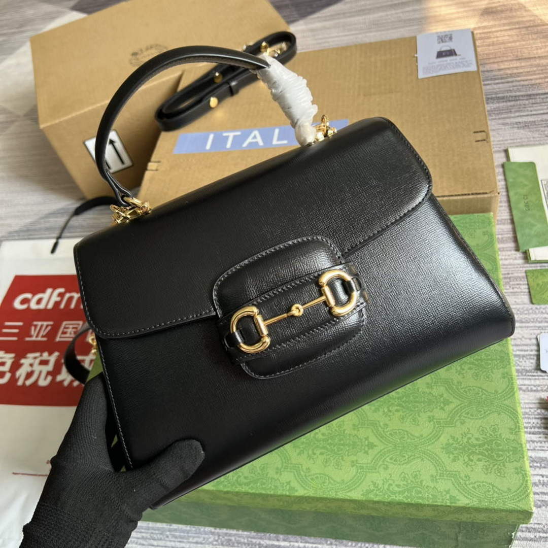 Gucci 702049 Horsebit 1955 Medium Bag Black - Default Title - View 4