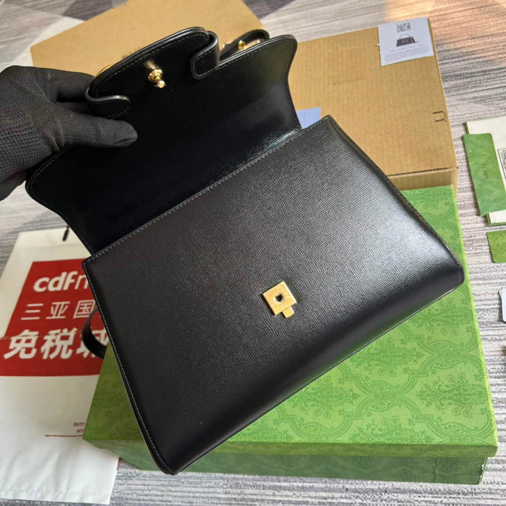 Gucci 702049 Horsebit 1955 Medium Bag Black