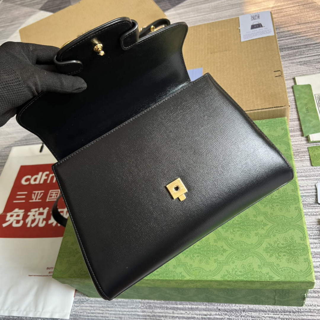 Gucci 702049 Horsebit 1955 Medium Bag Black - Default Title - View 7