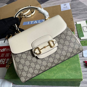 Gucci 702049 Horsebit 1955 Medium Bag Beige White - Default Title - View 4