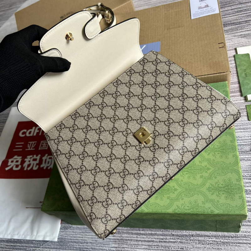 Gucci 702049 Horsebit 1955 Medium Bag Beige White - Default Title - View 8