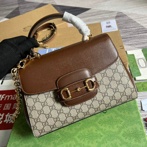 Gucci 702049 Horsebit 1955 Medium Bag Beige Brown - Default Title - View 4