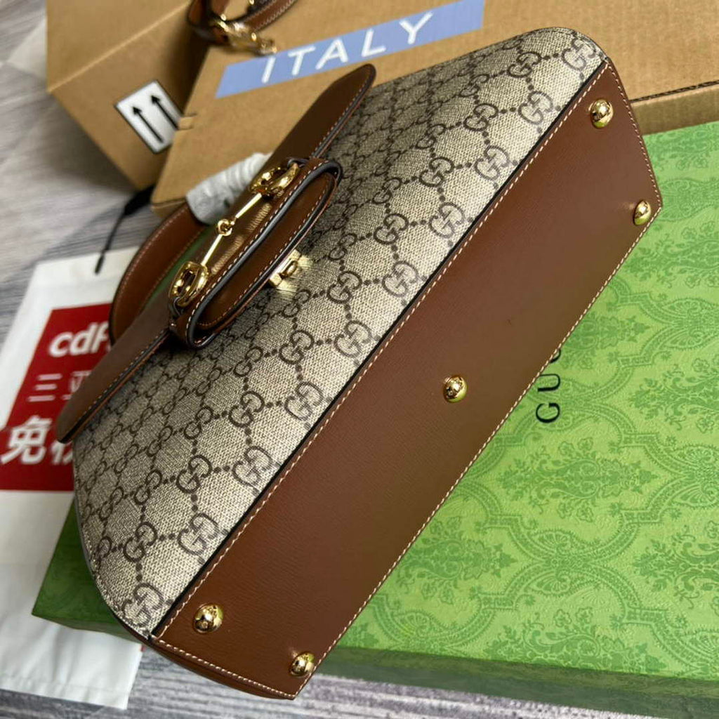 Gucci 702049 Horsebit 1955 Medium Bag Beige Brown