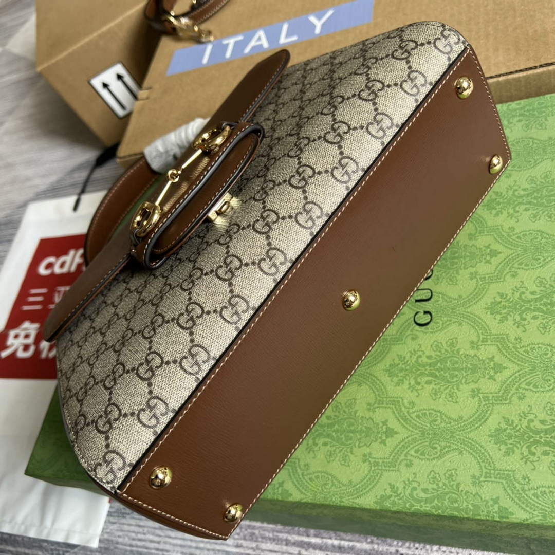 Gucci 702049 Horsebit 1955 Medium Bag Beige Brown - Default Title - View 6