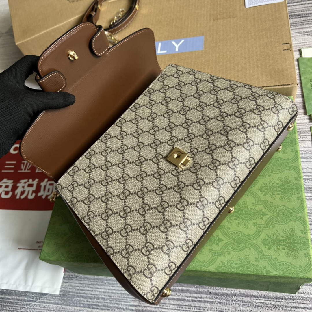 Gucci 702049 Horsebit 1955 Medium Bag Beige Brown - Default Title - View 7