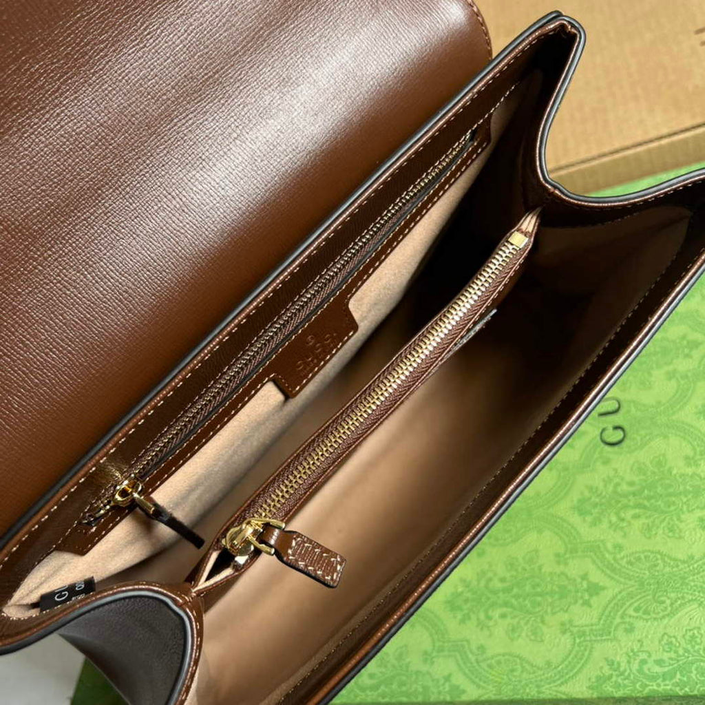Gucci 702049 Horsebit 1955 Medium Bag Beige Brown