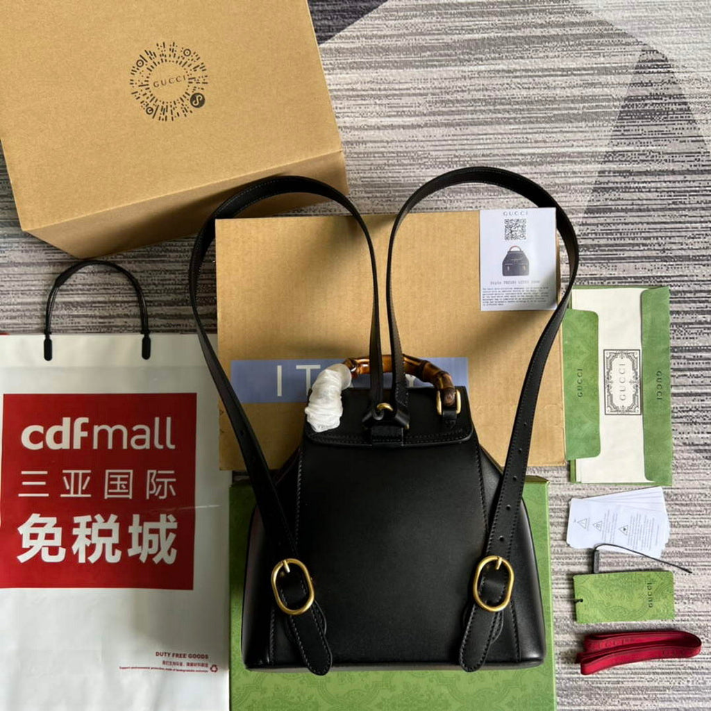 Gucci 702101 Bamboo backpack Black
