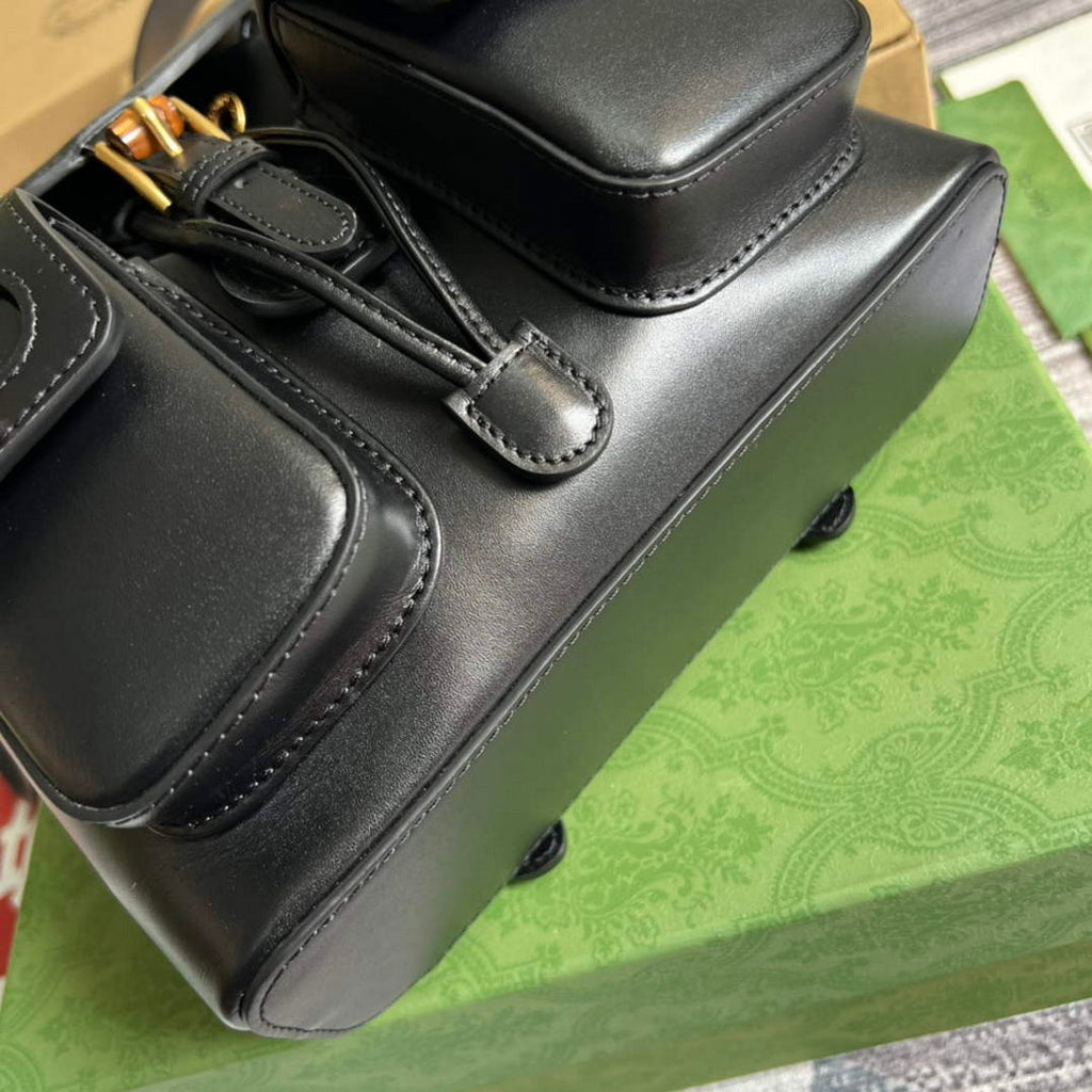 Gucci 702101 Bamboo backpack Black