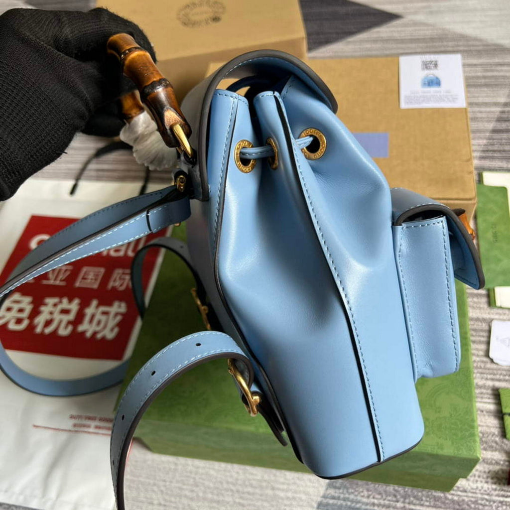 Gucci 702101 Bamboo backpack Blue