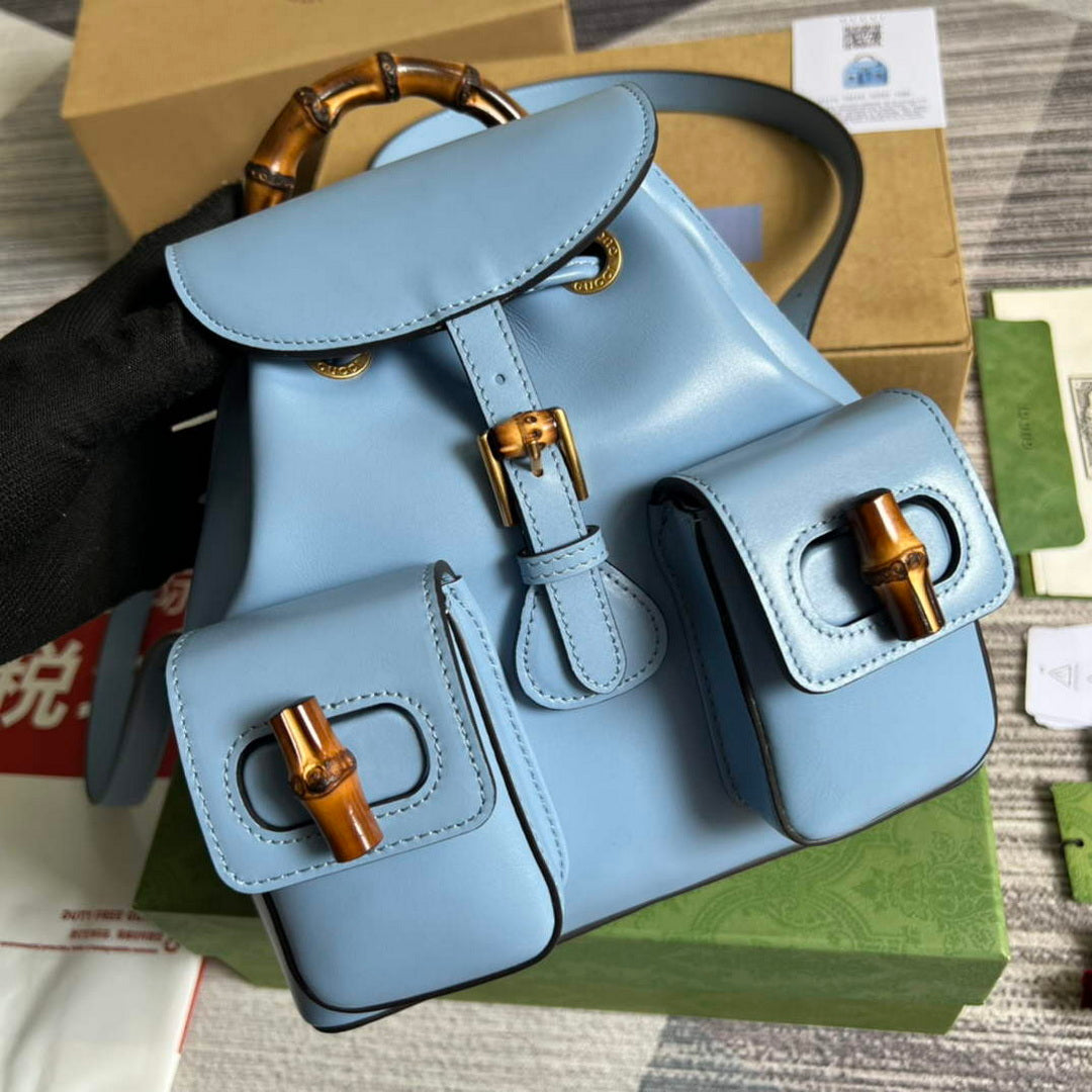 Gucci 702101 Bamboo backpack Blue - Default Title - View 4