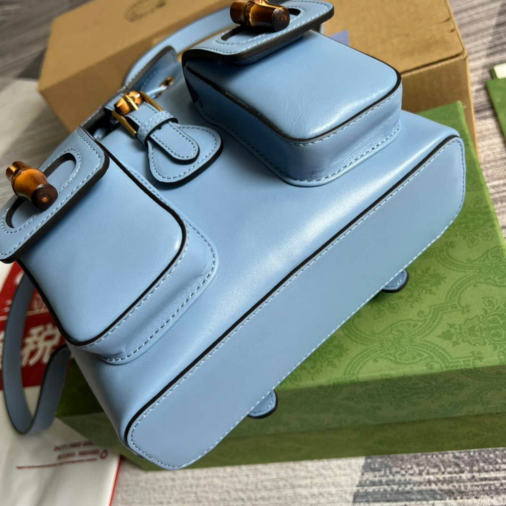 Gucci 702101 Bamboo backpack Blue