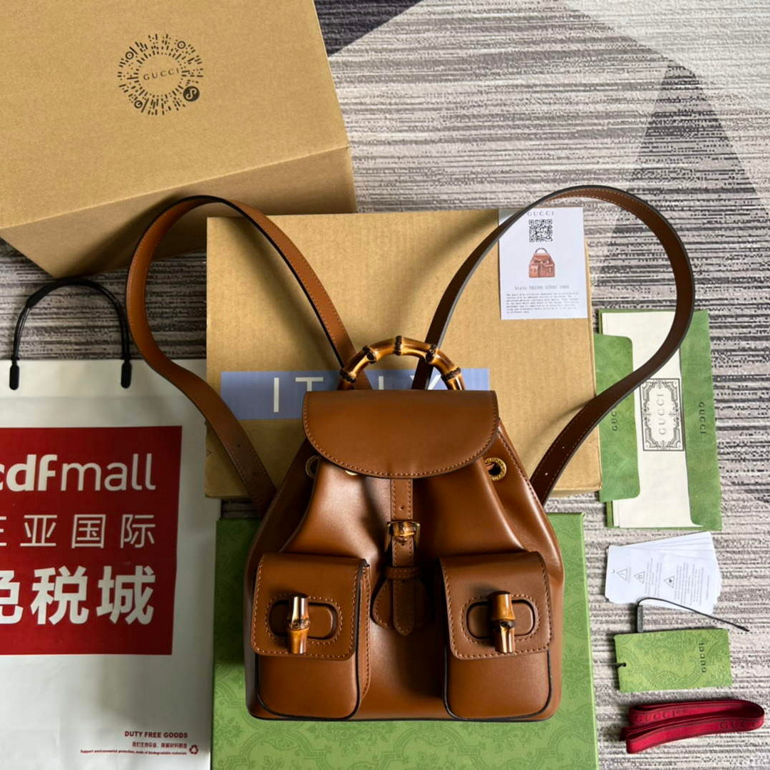 Gucci 702101 Bamboo backpack Brown - Default Title - View 1