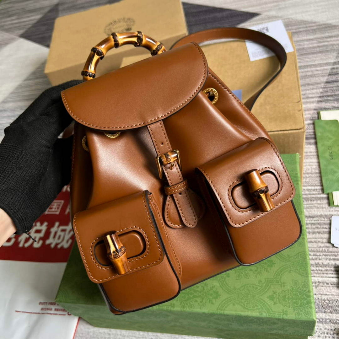 Gucci 702101 Bamboo backpack Brown