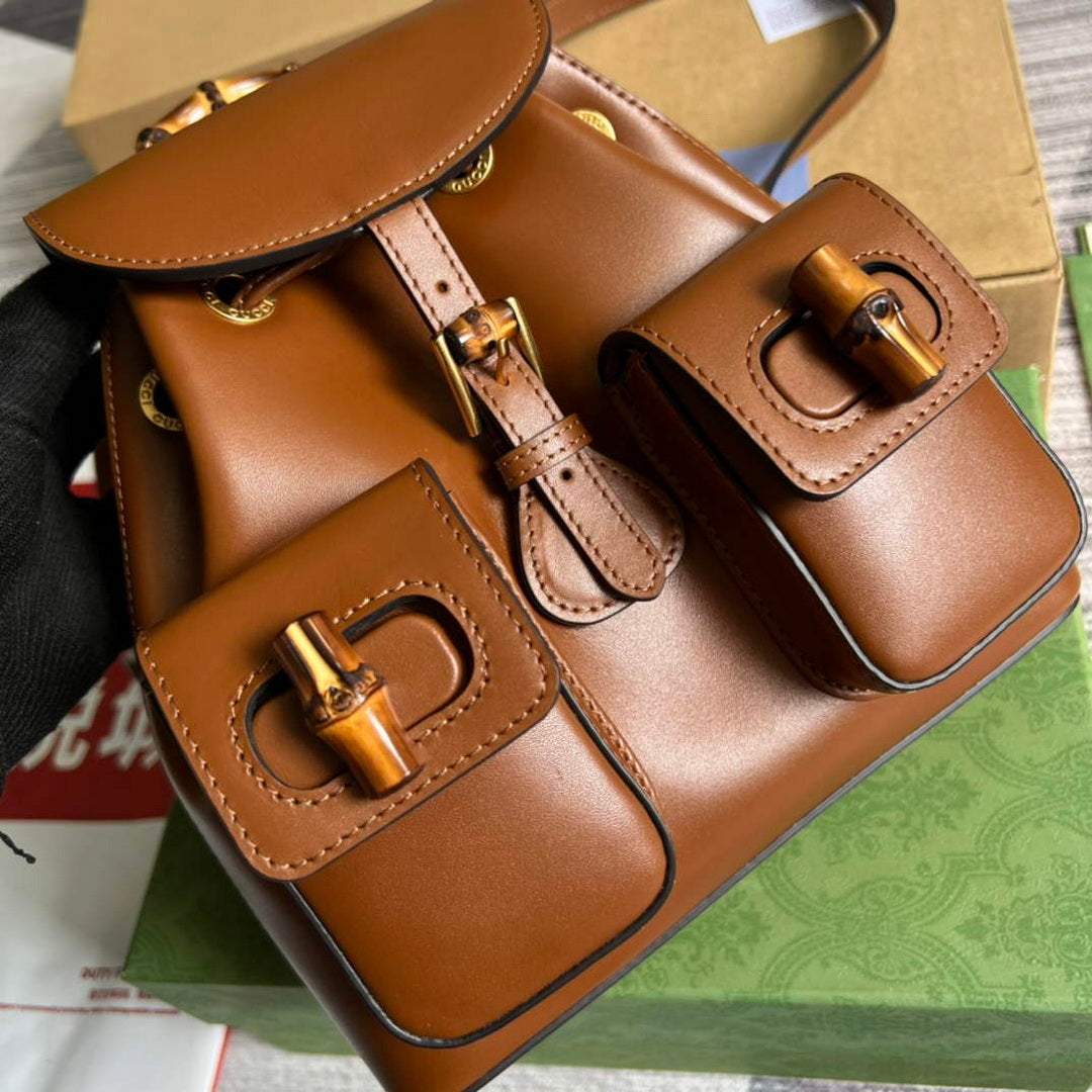 Gucci 702101 Bamboo backpack Brown