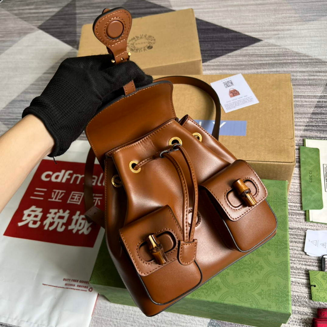 Gucci 702101 Bamboo backpack Brown