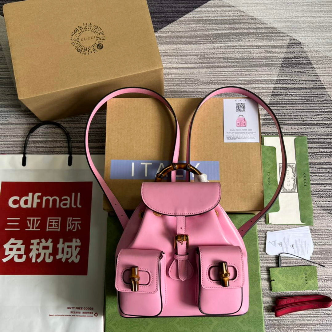 Gucci 702101 Bamboo backpack Pink - Default Title - View 1