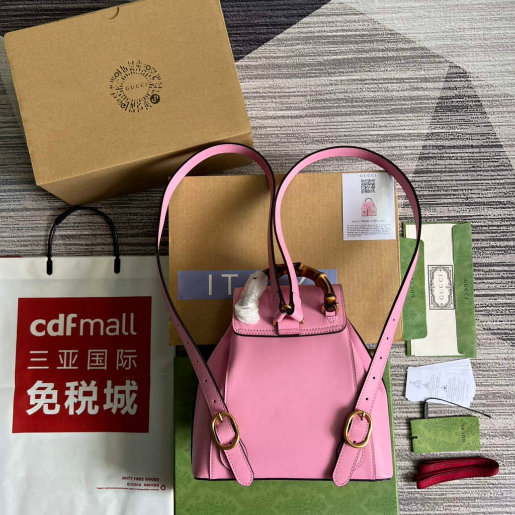 Gucci 702101 Bamboo backpack Pink