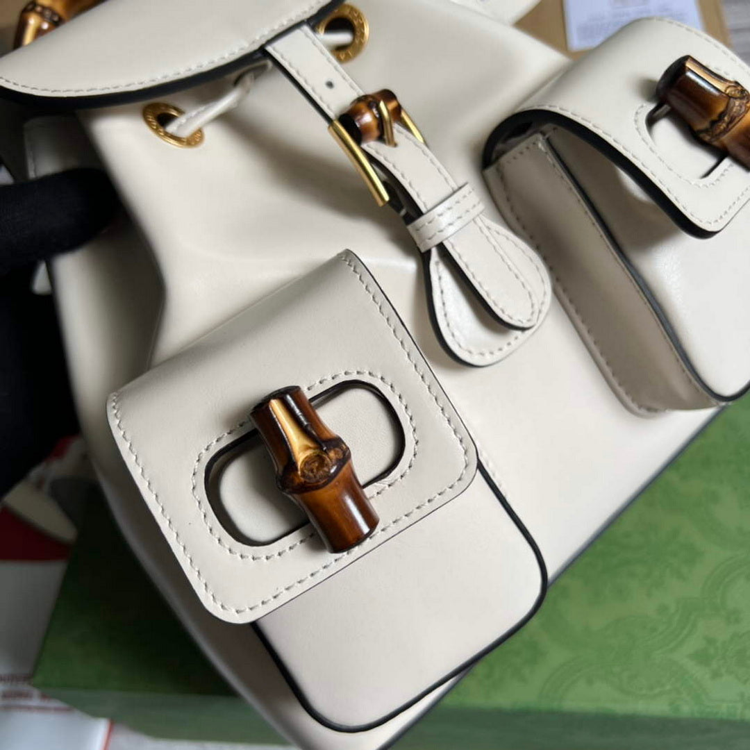 Gucci 702101 Bamboo backpack white